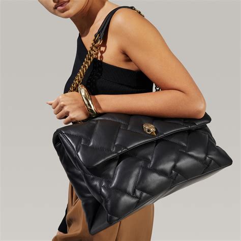 The Leather Kensington Bag is crafted from soft lambskin leather combining both weave and chevron patterns. . Kurt geiger xxl kensington bag